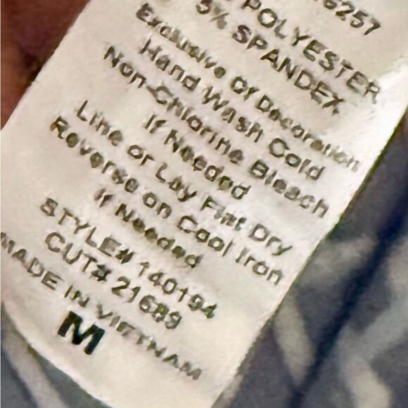 PerSeption Concept Navy Blue/White Geometric Chain Link Dress, Size Medium - Picture 7 of 7